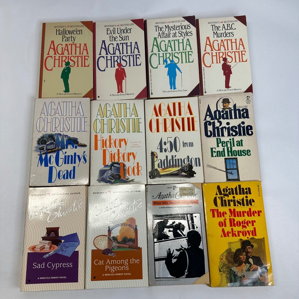 Agatha Christie Vintage Paperback Book Lot 12 Hercule Poirot Miss Marple Mixed